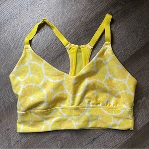 Wildfox Yellow Lemon Print Sports Bra